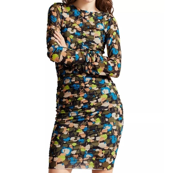 NWT Ted Baker Ttinna Ruched Printed Mini Dress - Picture 4 of 10